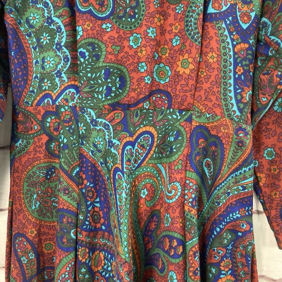 Vintage Joan Sparks Elizabeth Barrett Dress Women's SZ 10 Paisley Long Modest - Picture 4 of 12